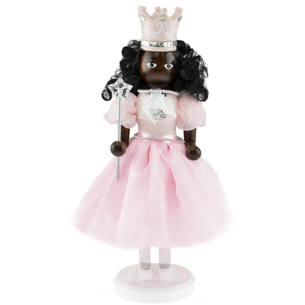 Wooden Christmas Nutcracker,14"AFRICAN AMERICAN PRINCESS,FAIRY,PINK,DRESS,Clever